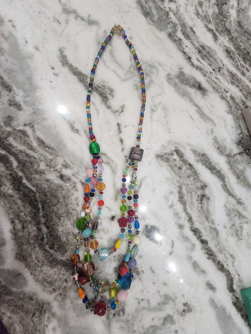 Antica Murrina Handcrafted Multicolor Beaded Layered NecklaceVibrant Glass Beads